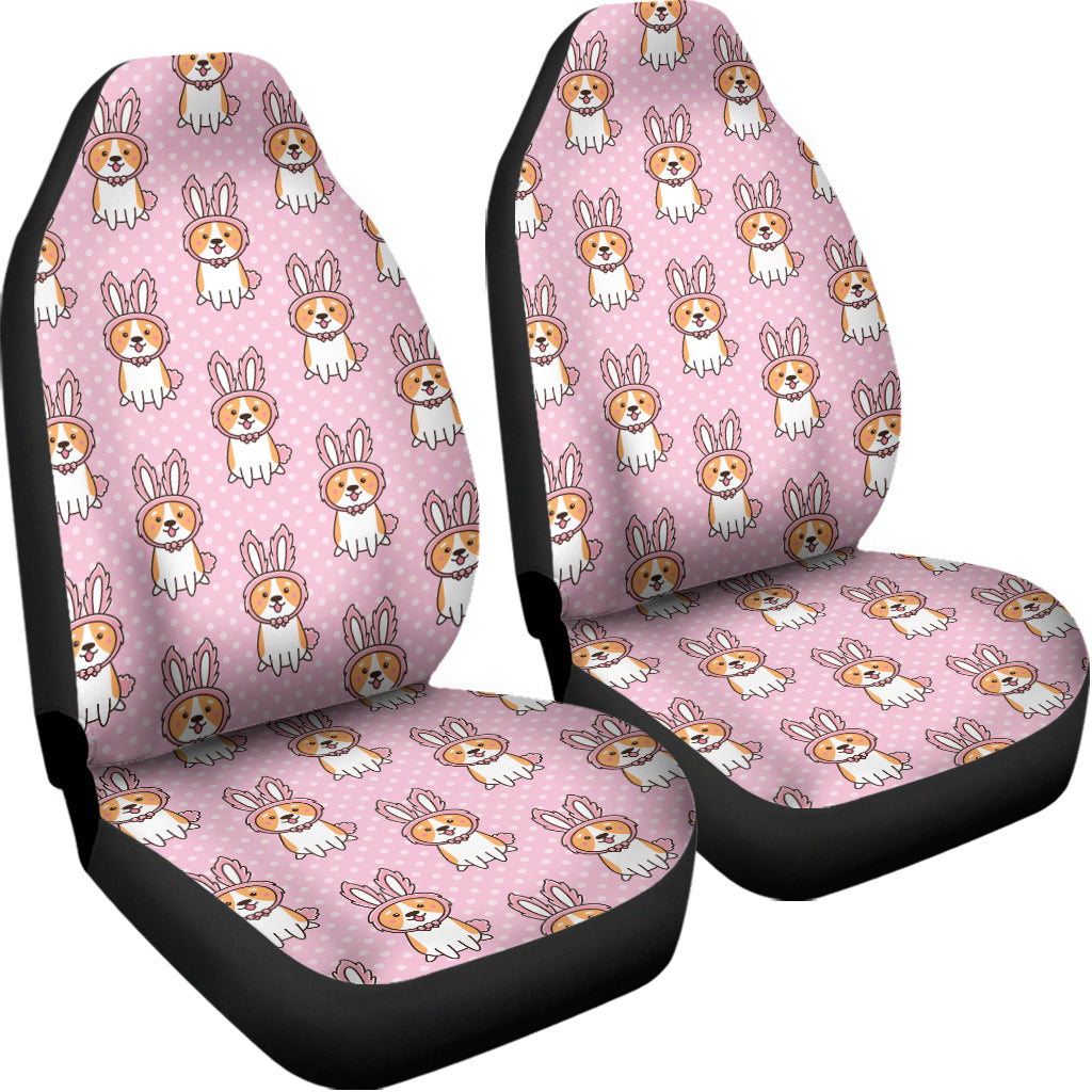 Bunny Corgi Pattern Print Universal Fit Car Seat Covers