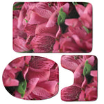 Burgundy Alstroemeria Print 3 Piece Bath Mat Set