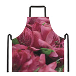 Burgundy Alstroemeria Print Apron