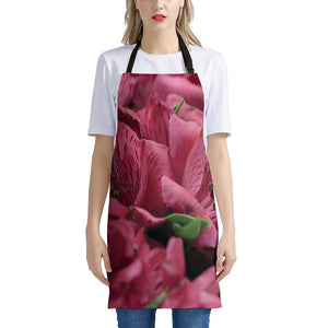 Burgundy Alstroemeria Print Apron