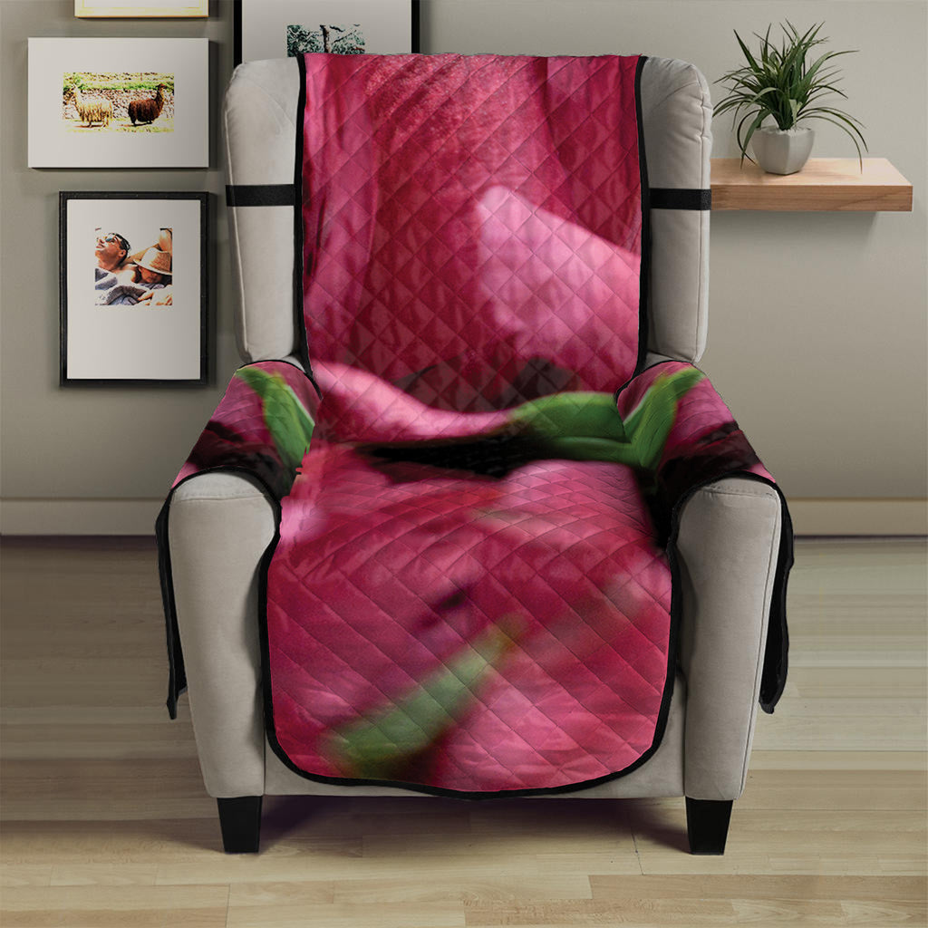 Burgundy Alstroemeria Print Armchair Protector