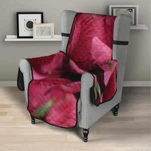 Burgundy Alstroemeria Print Armchair Protector