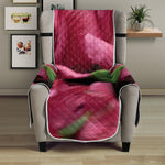 Burgundy Alstroemeria Print Armchair Protector