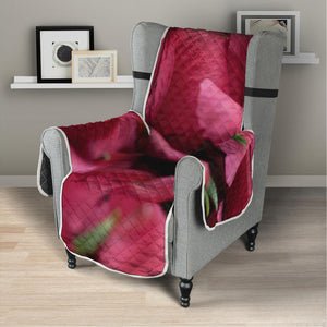 Burgundy Alstroemeria Print Armchair Protector