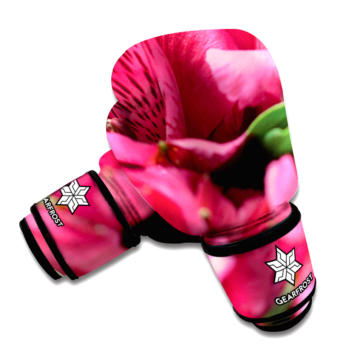 Burgundy Alstroemeria Print Boxing Gloves