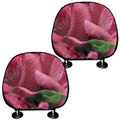 Burgundy Alstroemeria Print Car Headrest Covers