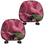 Burgundy Alstroemeria Print Car Headrest Covers