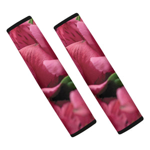 Burgundy Alstroemeria Print Car Seat Belt Covers