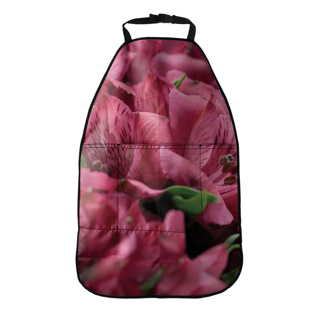 Burgundy Alstroemeria Print Car Seat Organizers