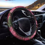 Burgundy Alstroemeria Print Car Steering Wheel Cover