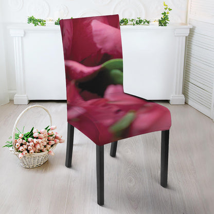 Burgundy Alstroemeria Print Dining Chair Slipcover