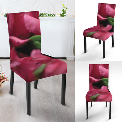 Burgundy Alstroemeria Print Dining Chair Slipcover