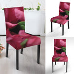 Burgundy Alstroemeria Print Dining Chair Slipcover
