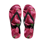 Burgundy Alstroemeria Print Flip Flops