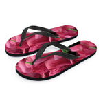 Burgundy Alstroemeria Print Flip Flops