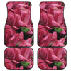 Burgundy Alstroemeria Print Front and Back Car Floor Mats