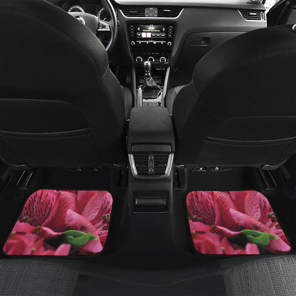 Burgundy Alstroemeria Print Front and Back Car Floor Mats