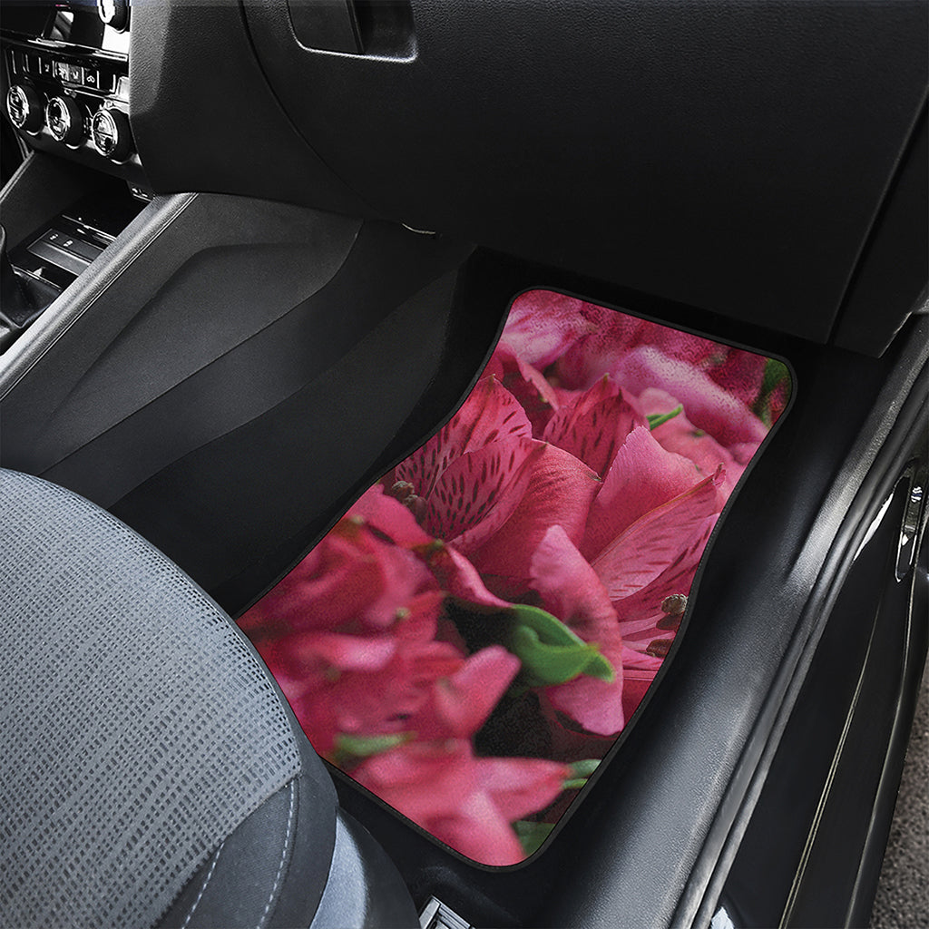 Burgundy Alstroemeria Print Front Car Floor Mats
