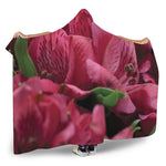 Burgundy Alstroemeria Print Hooded Blanket