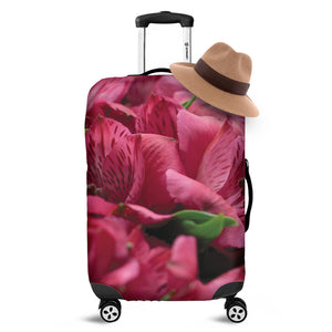 Burgundy Alstroemeria Print Luggage Cover