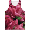 Burgundy Alstroemeria Print Men's Tank Top