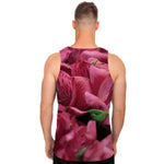 Burgundy Alstroemeria Print Men's Tank Top