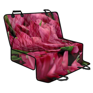 Burgundy Alstroemeria Print Pet Car Back Seat Cover