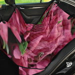 Burgundy Alstroemeria Print Pet Car Back Seat Cover