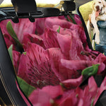 Burgundy Alstroemeria Print Pet Car Back Seat Cover