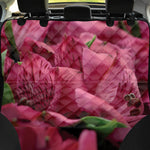 Burgundy Alstroemeria Print Pet Car Back Seat Cover