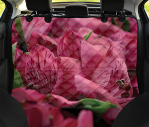 Burgundy Alstroemeria Print Pet Car Back Seat Cover