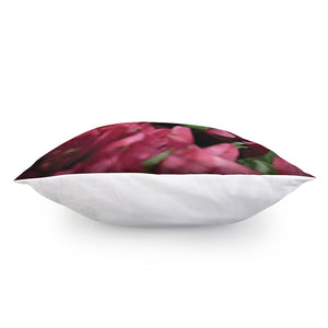 Burgundy Alstroemeria Print Pillow Cover