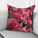 Burgundy Alstroemeria Print Pillow Cover