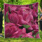 Burgundy Alstroemeria Print Quilt