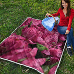 Burgundy Alstroemeria Print Quilt