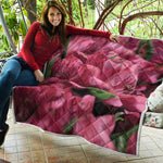 Burgundy Alstroemeria Print Quilt