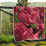 Burgundy Alstroemeria Print Quilt