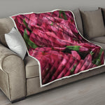 Burgundy Alstroemeria Print Quilt