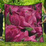 Burgundy Alstroemeria Print Quilt
