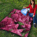 Burgundy Alstroemeria Print Quilt