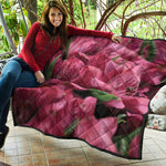 Burgundy Alstroemeria Print Quilt