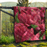 Burgundy Alstroemeria Print Quilt