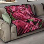 Burgundy Alstroemeria Print Quilt