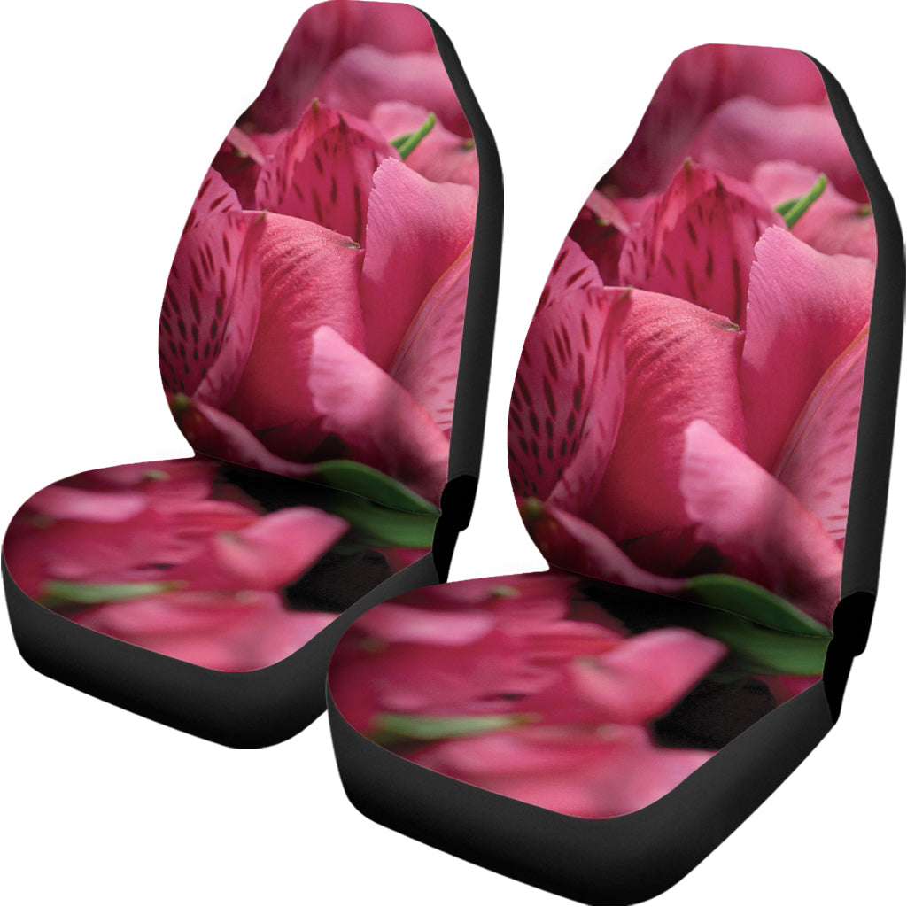 Burgundy Alstroemeria Print Universal Fit Car Seat Covers