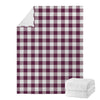 Burgundy And White Check Pattern Print Blanket