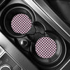 Burgundy And White Check Pattern Print Car Coasters