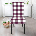 Burgundy And White Check Pattern Print Dining Chair Slipcover