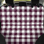 Burgundy And White Check Pattern Print Pet Car Back Seat Cover