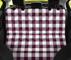 Burgundy And White Check Pattern Print Pet Car Back Seat Cover