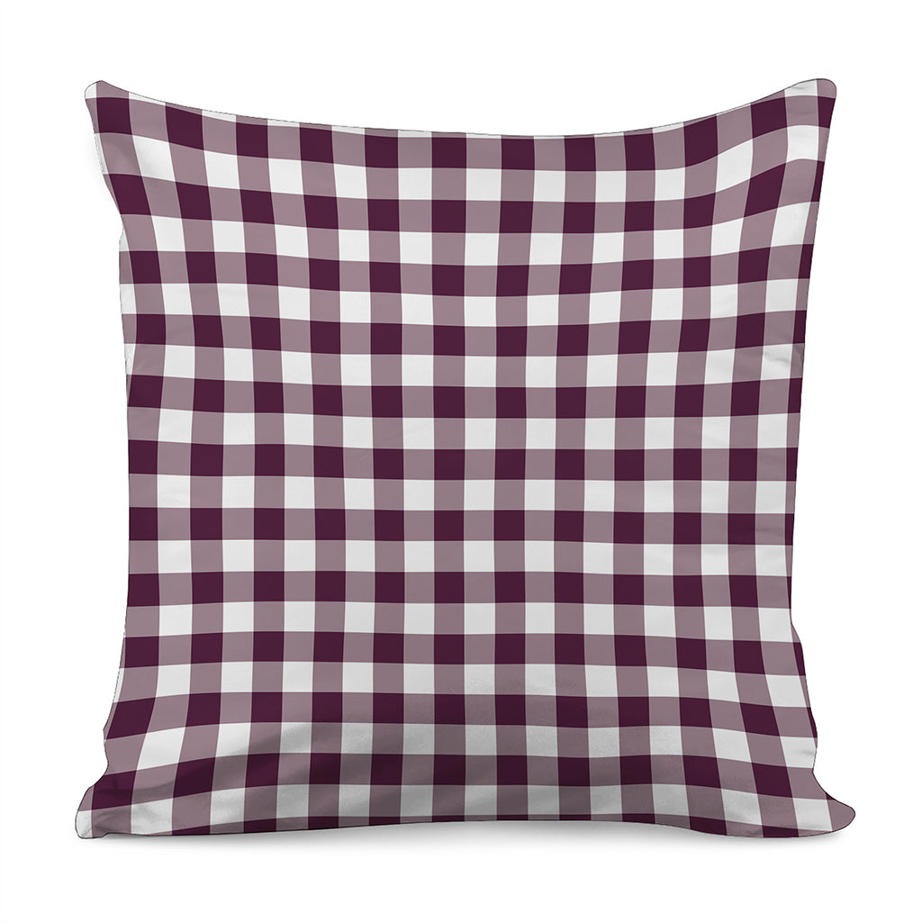 Burgundy And White Check Pattern Print Pillow Cover